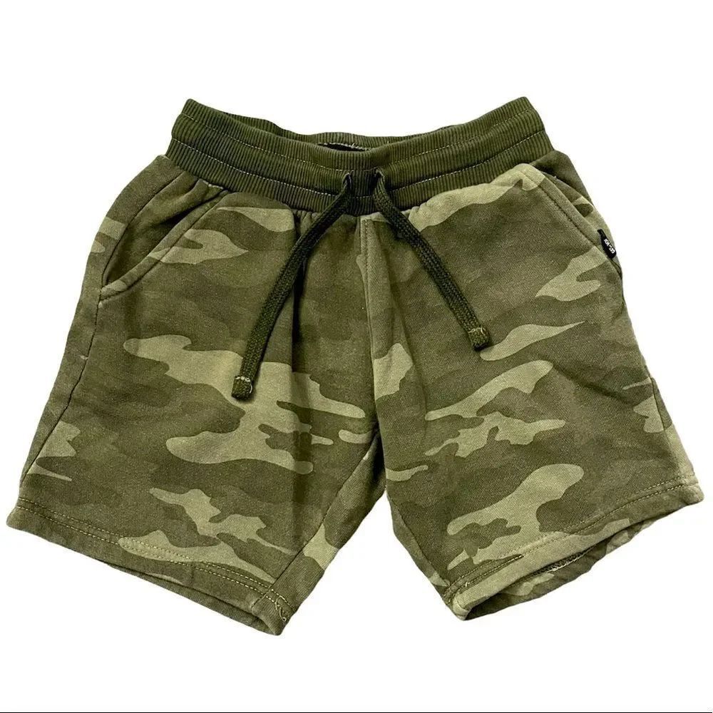 Joe’s Jeans Kid’s Camouflage Patterned Burnout Pull On Drawstring Sweat Shorts